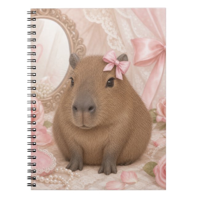 Kokette Capybara rosa Schleife  Notizblock (Vorderseite)