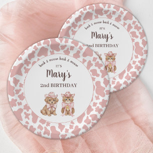Kokette Cowgirl-Cuties Geburtstag Pappteller
