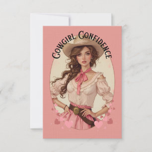 Kokette Cowgirl Western Mode Portrait Dankeskarte