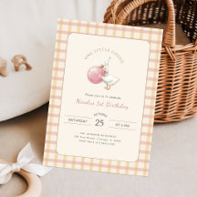 Kokette Eine kleine Gans rosa Schleife 1. Geburtst