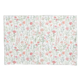 Kokette feminine rosa Wildblumenwiese Kissenbezug