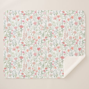 Kokette feminine rosa Wildblumenwiese Sherpadecke