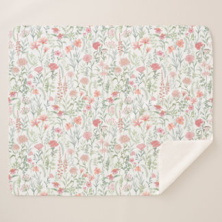 Kokette feminine rosa Wildblumenwiese Sherpadecke