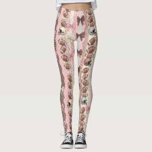 Kokette Fußball-Schleifen Leoparden-Muster (10) Leggings
