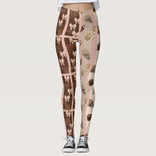 Kokette Fußball-Schleifen Leoparden-Muster (4) Leggings