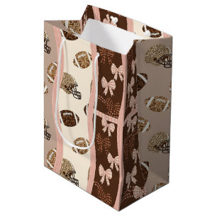 Kokette Fußball-Schleifen Leoparden-Muster (4) Mittlere Geschenktüte