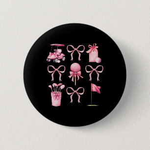 Kokette Golfbögen Vornehme Süße Golferin Frauen Mä Button