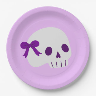 Kokette Halloween süße Schleife Schädel Pappteller