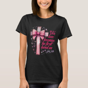 Kokette Jesus Valentinstag Kreuzbogen Christliche  T-Shirt