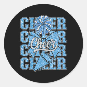 Kokette Jubelbogen Blau Cheerleader Sport Cheerlea Runder Aufkleber