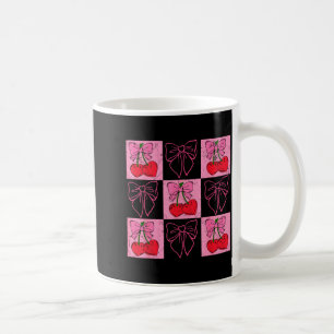Kokette Kariert Rosa Schleife Und Rote Kirschen Va Kaffeetasse