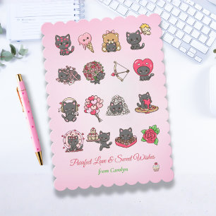 Kokette Kawaii Katze Valentinstagkarte Karte