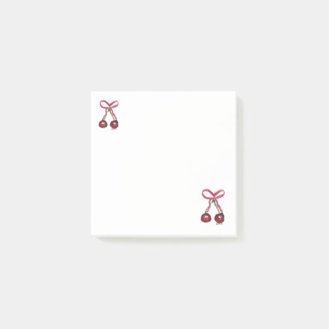 Kokette Kirschen Notizpapier Post-it Klebezettel (Vorderseite)