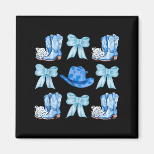 Kokette Kuhgirl-Stiefel mit Schleife Blaue Schleif Magnet