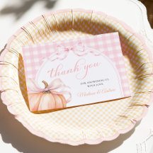 Kokette Kürbis-Rosa-Schleife Baby Shower