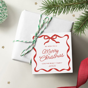 Kokette Kurven-Schleife und Bogen Retro Fröhliche  Geschenkanhänger
