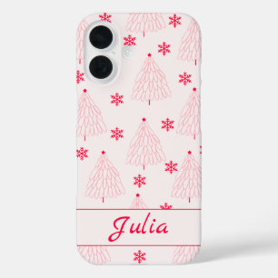 Kokette leichte rosa Weihnachtsbaum iPhone 16 Hülle