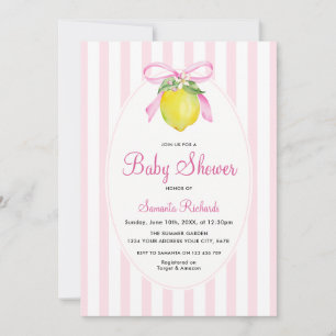 Kokette Lemon Pink Babyparty Einladung