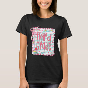 Kokette Mädchenhaft Rosa Schleife Dritte Klasse Le T-Shirt