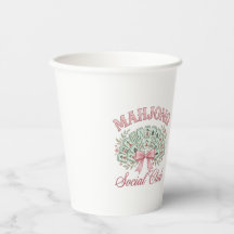 Kokette Mahjong-Sozialclub-Papiertasse mit Schleif