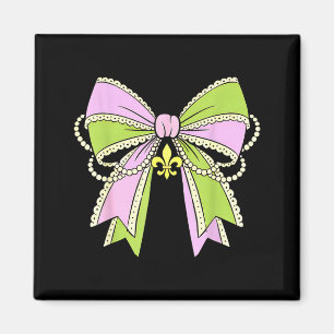 Kokette Mardi Gras Schleife Perlen Band Frauen Mäd Magnet