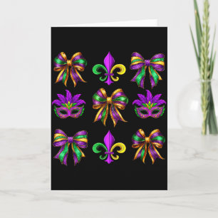 Kokette Mardi Gras-Schleifen Fat Tuesday New Orlea Karte