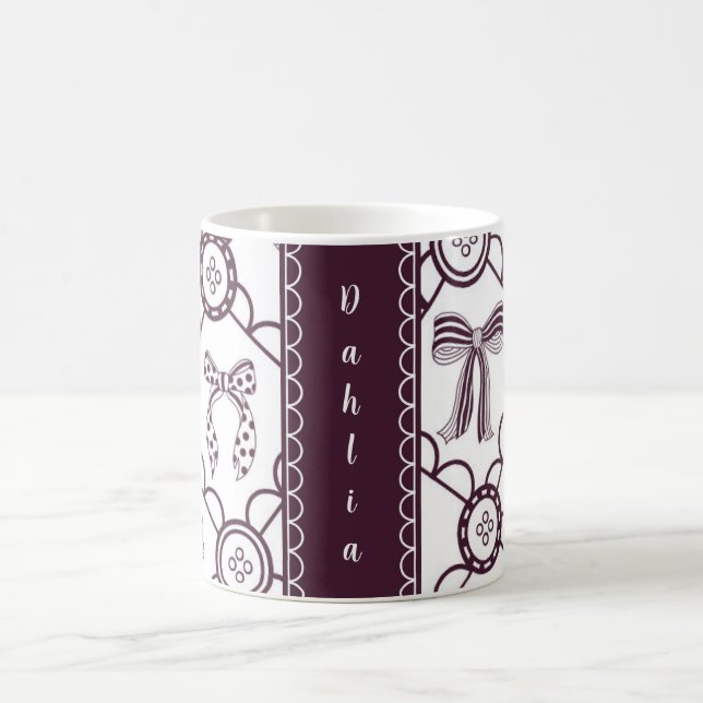 Kokette marinefarbene Schleife Kaffeetasse (Mittel)