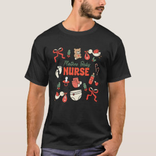 Kokette Mutter Baby Krankenschwester Weihnachten M T-Shirt