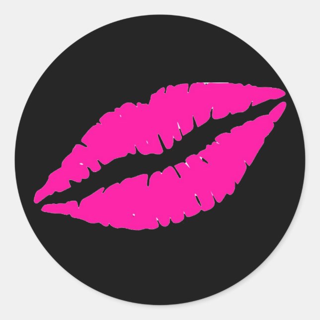 Kokette Pink-Lipstick-Aufkleber Runder Aufkleber (Vorderseite)
