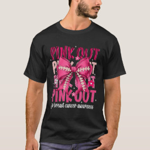 Kokette Pink-Out-Fußball-Brustkrebs-Bewusstsein T-Shirt