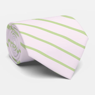 Kokette Preppy-Chic-Pastellgrün- und Rosa-Streifen Krawatte