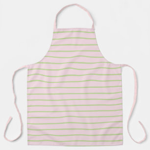 Kokette Preppy Chic Pastellgrün und rosa Streifen Schürze