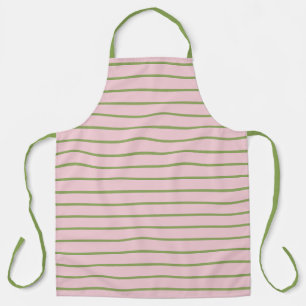 Kokette Preppy-Chic-Pastellgrün- und Rosa-Streifen Schürze