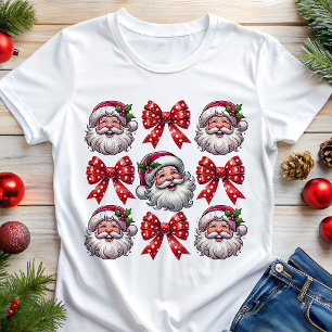 Kokette Retro-Weihnachtsmann-Gesichter und rote Sc Tri-Blend Shirt