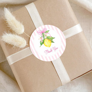 Kokette rosa Baby-Party Dankeschön-Limonette Runder Aufkleber