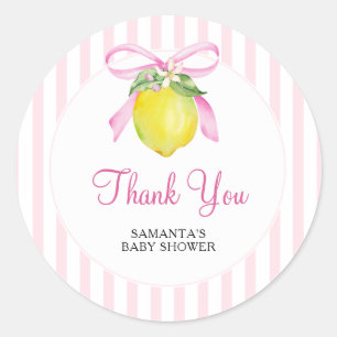 Kokette rosa Baby Shower Dankeschön Runder Aufkleber