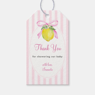 Kokette rosa Baby Shower Danksagung für Mädchen Geschenkanhänger