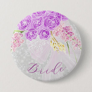 Kokette rosa durchsichtige Schleife und Blumen-Bra Button