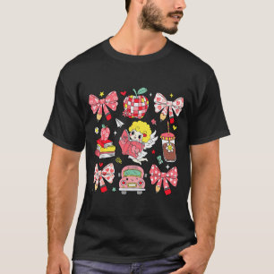 Kokette rosa Schleife Apfel Lehrer Anerkennung Val T-Shirt