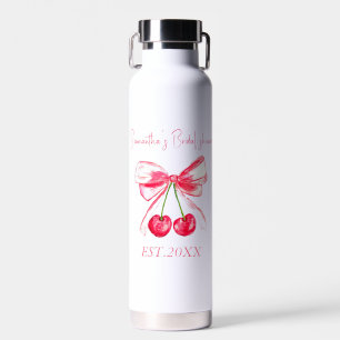 Kokette rosa Schleife Kirsche Junggesellinnenabsch Trinkflasche