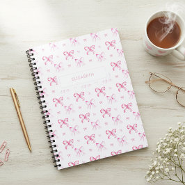 Kokette rosa Schleife Preppy Mädchen Ästhetik Notizblock