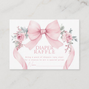 Kokette rosa Schleifen Rosen Blumen Baby Shower Begleitkarte