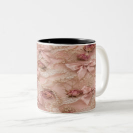 Kokette Rosa-Schleifen-Tasse Zweifarbige Tasse