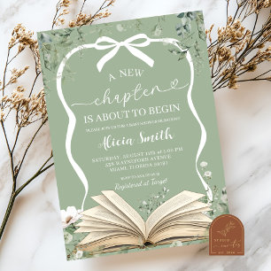 Kokette Sage Greenery Storybook Baby Shower Einladung