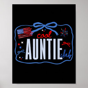 Kokette Schleife Cool Tante Club Patriotisch 4. Ju Poster