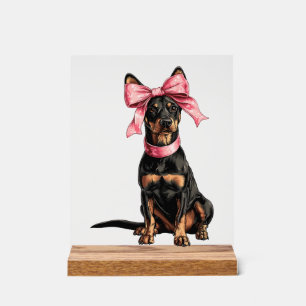 Kokette Schleife Dobermann Hundemutter Mädchen Ros Acrylschild