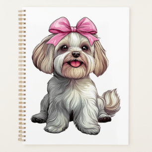 Kokette Schleife Havanese Hundefrau Mädchen Rosa Planer