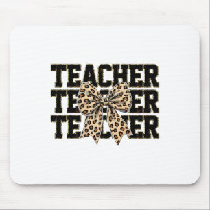 Kokette Schleife Leopard Lehrer Glücklicher erster Mousepad
