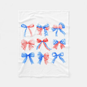 Kokette Schleifen Rot Weiß Blau USA-Flagge 4. Juli Fleecedecke
