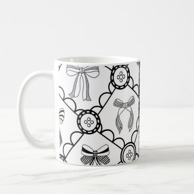 Kokette schwarze Schleife Kaffeetasse (Links)